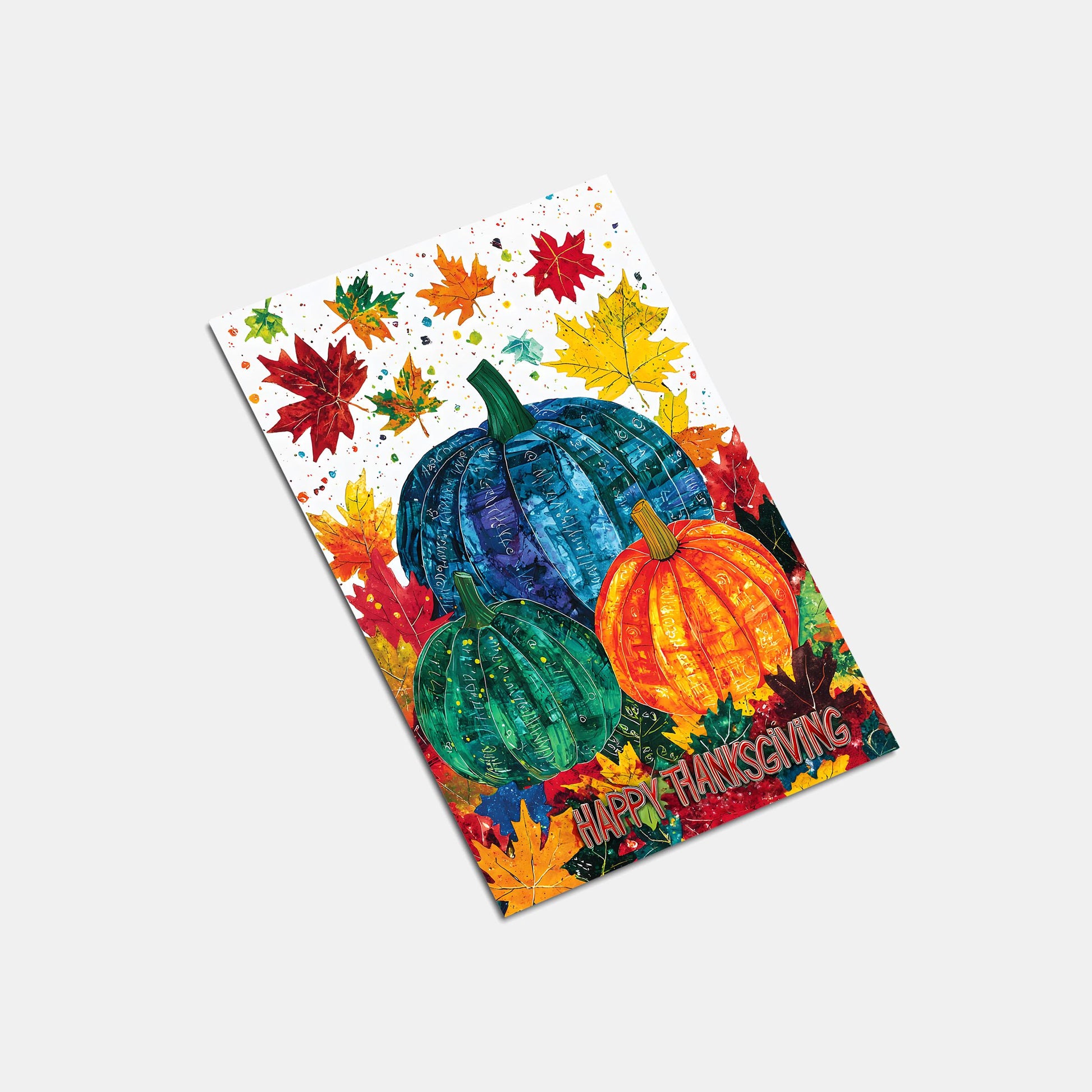 Modern Thanksgiving Digital Download - George Miller&#39;s Artistic Fall Pumpkins and Leaves