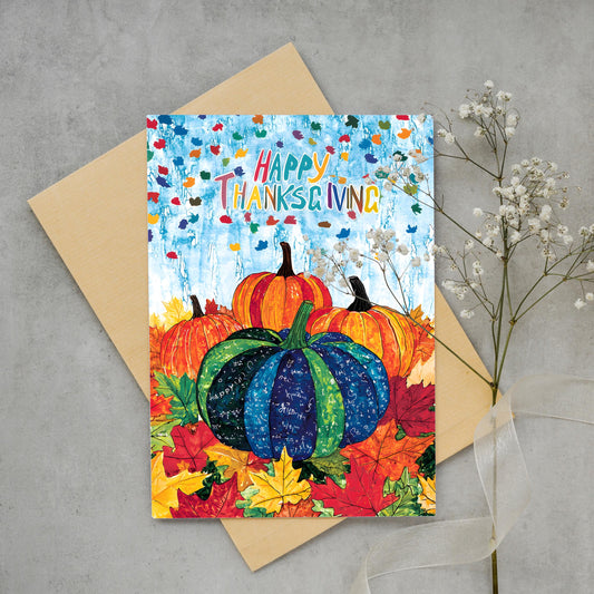 Colorful Pumpkin Thanksgiving Card - Digital Download by George Miller