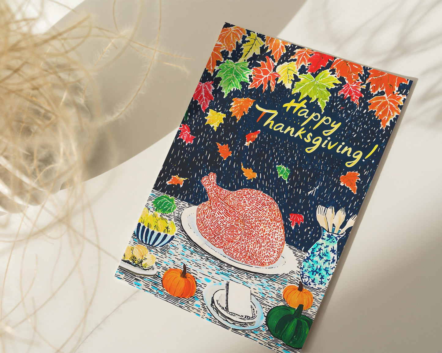 Happy Thanksgiving Card - Printable Digital Download - Festive Thanksgiving E-Card