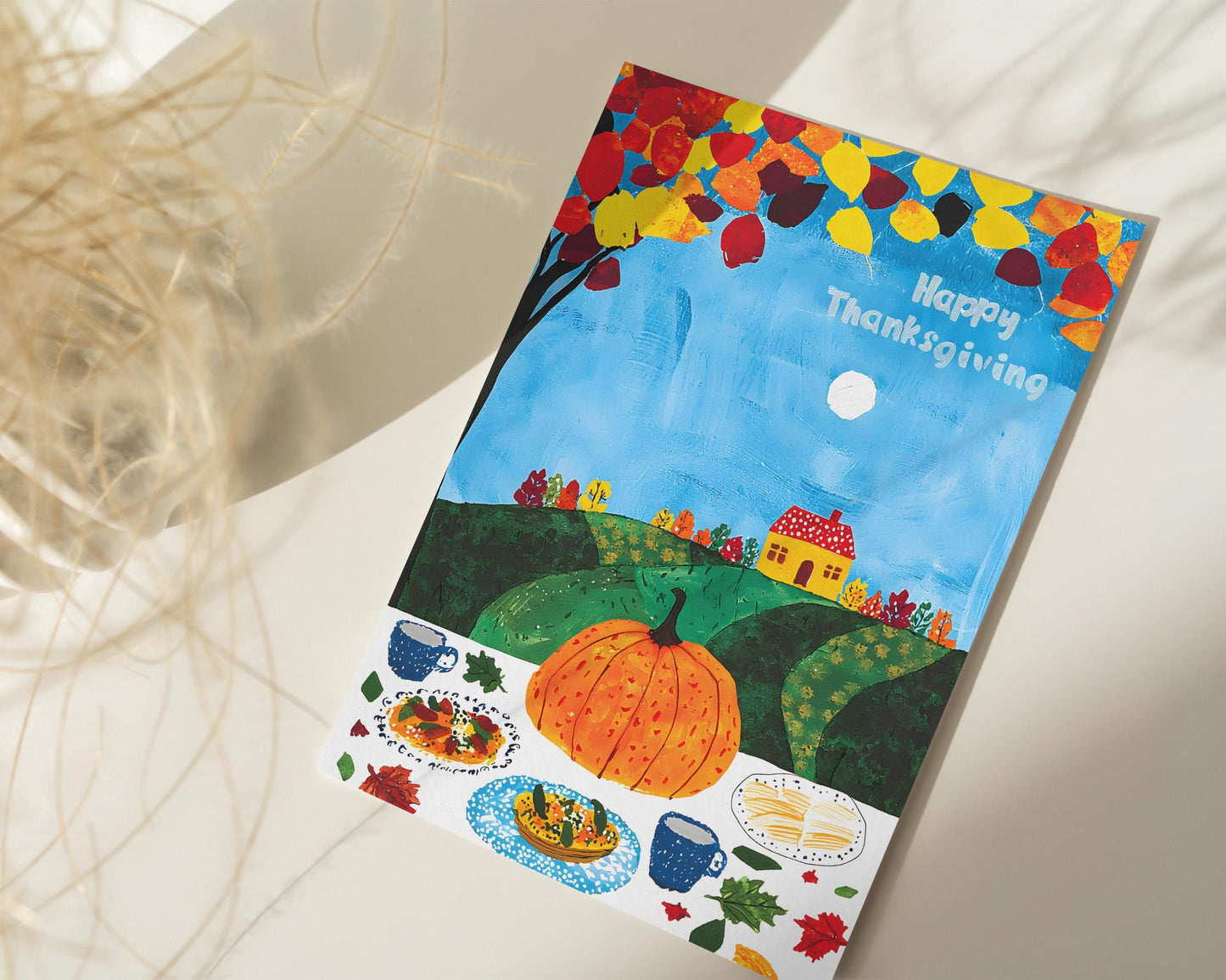 Whimsical Pumpkin Feast Digital Card - Instant Thanksgiving Download - Thanksgiving Digital Card