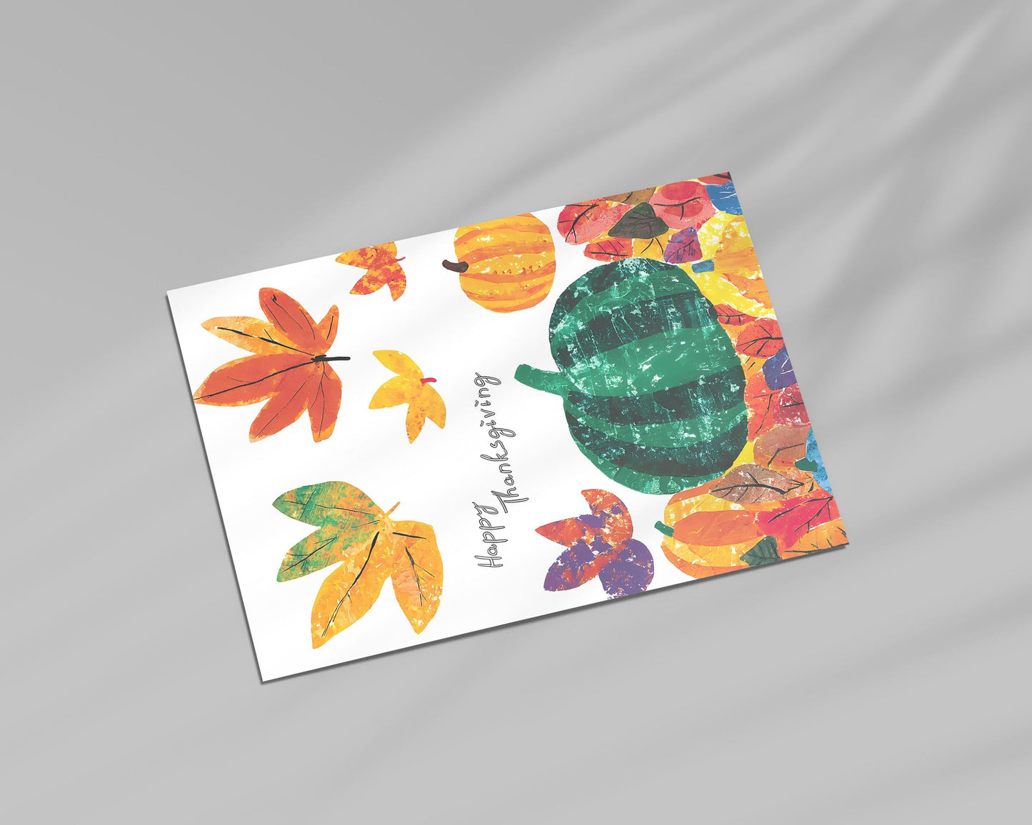 Thanksgiving Digital Card | George Miller Art | Colorful Autumn Leaves | Instant Download