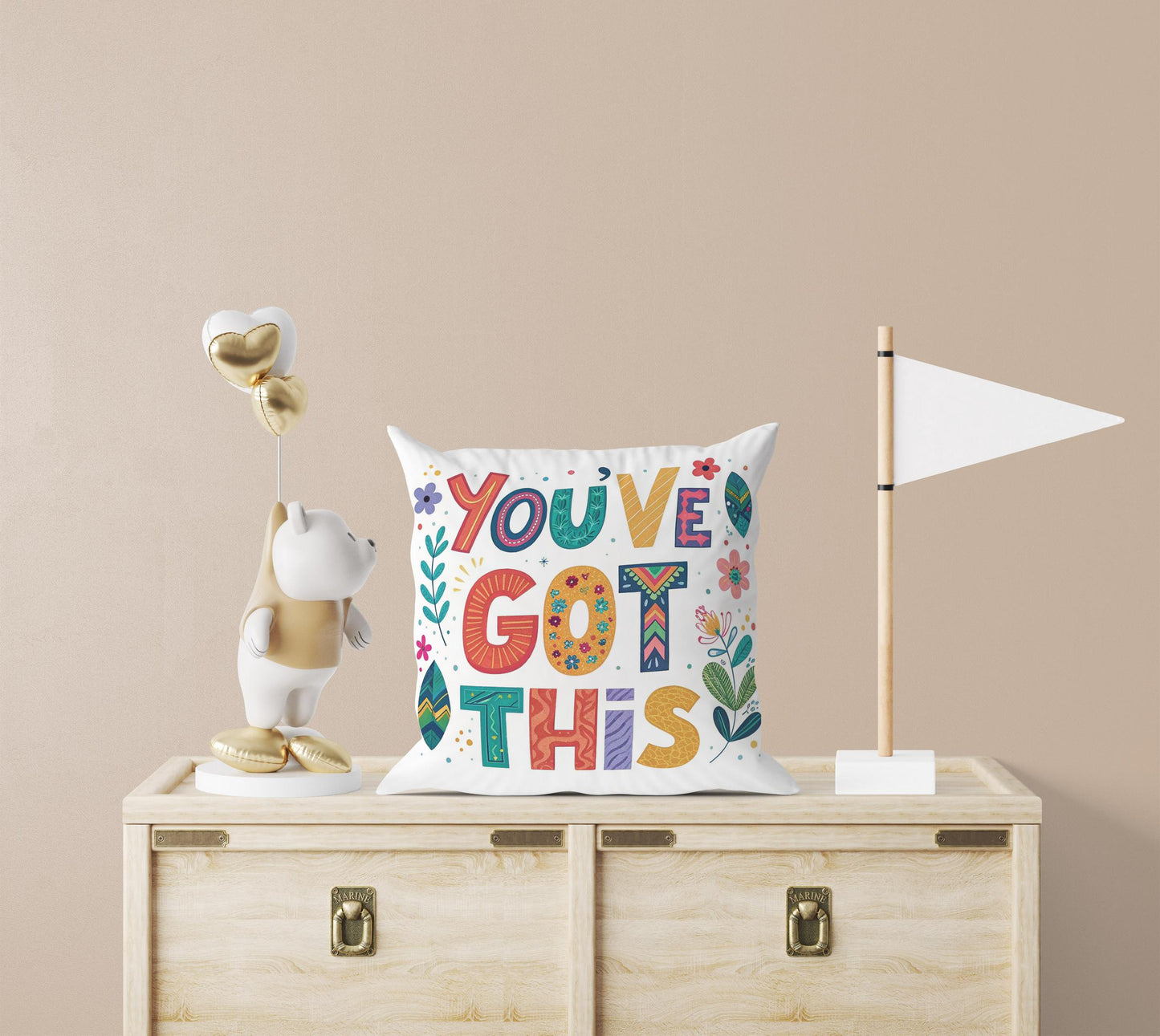 Artistic Inspirational Cushion - You&#39;ve Got This Design - Colorful George Miller Artwork