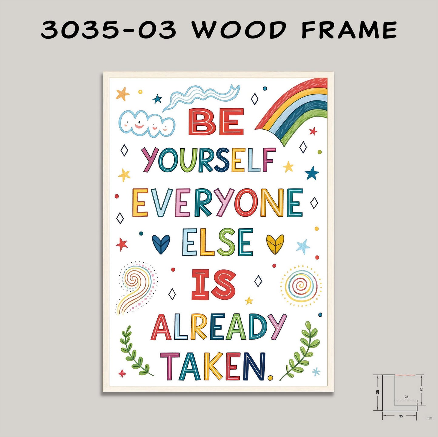 Be Yourself Motivational Wall Art - Colorful Typography Print - George Miller Inspirational Quote