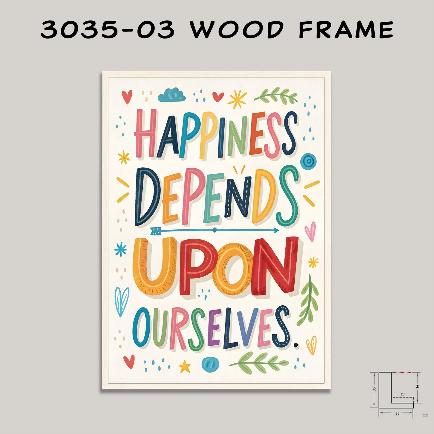 Whimsical Inspirational Art - Happiness Depends Quote - Colorful Canvas Print for Bedroom