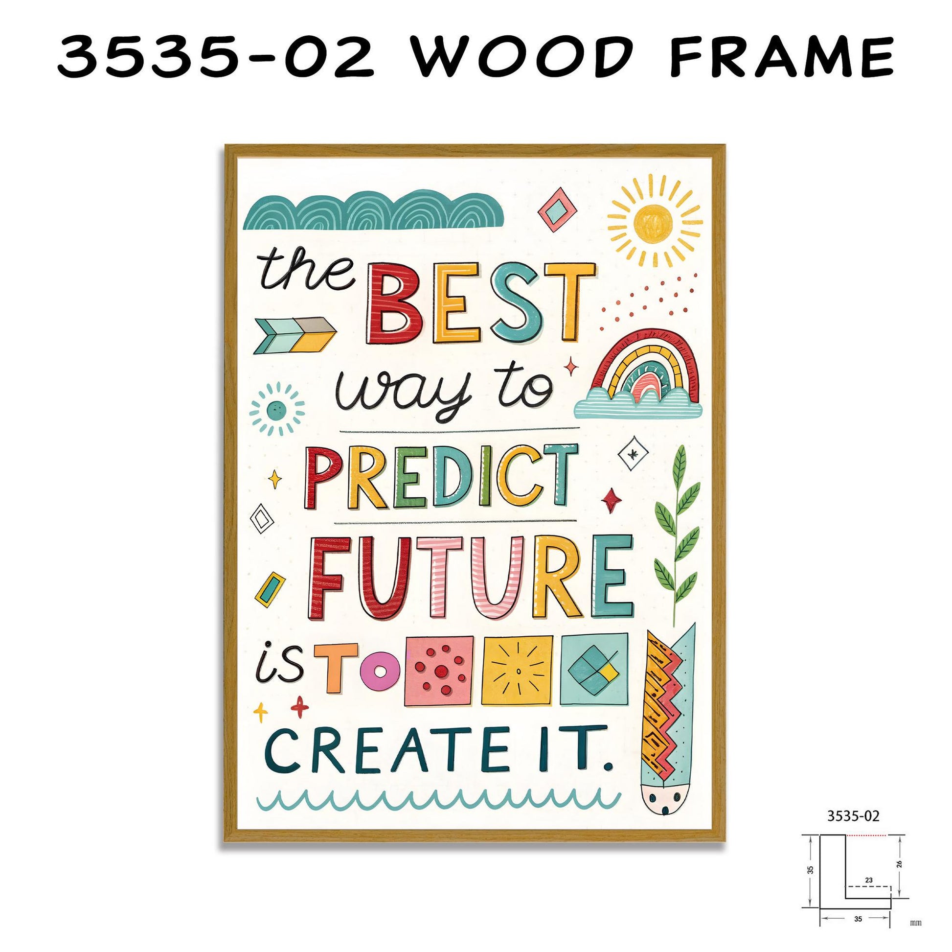 Inspirational Canvas Print | Predict Future Quote | Colorful Wall Art | Home Decor | Framed or Unframed