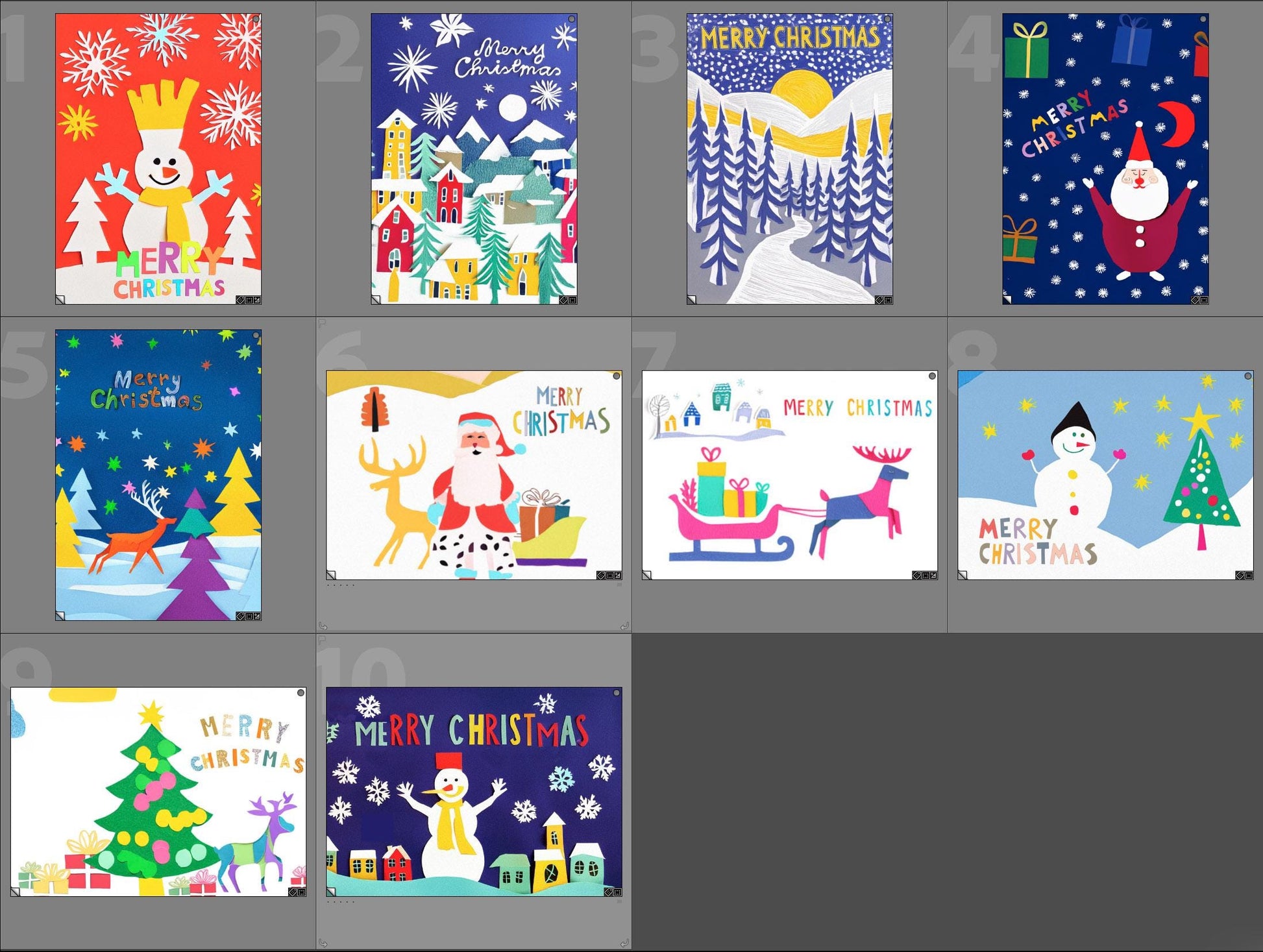 Colorful Christmas Cards Pack | George Miller Festive Art | 10 Whimsical Winter Scenes