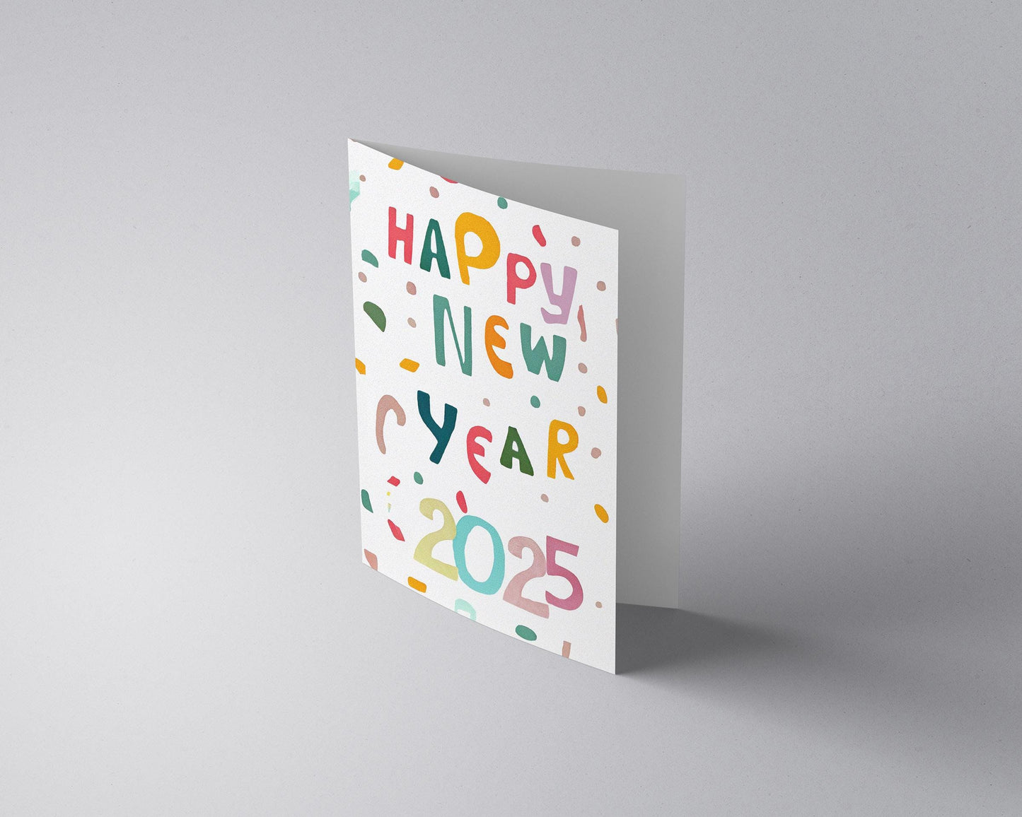 Artistic 2025 New Year Greeting | Cheerful Colorful Confetti | Whimsical Card by George Miller | Celebration