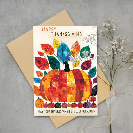 Thanksgiving Digital Card | George Miller Art | Colorful Pumpkin Design | Instant Download