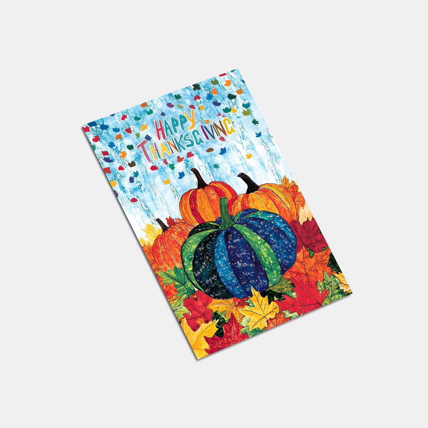 Colorful Pumpkin Thanksgiving Card - Digital Download by George Miller