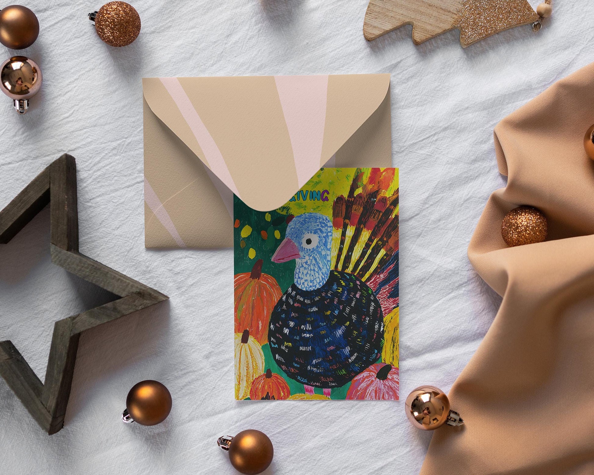 Happy Thanksgiving Card - Printable Digital Download - Whimsical Turkey Thanksgiving Card