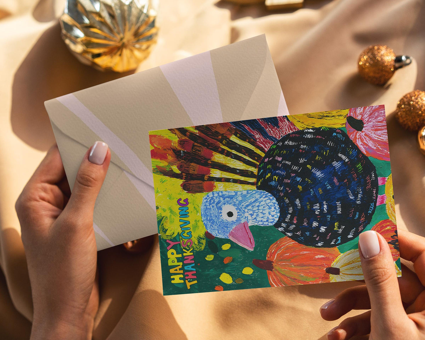 Happy Thanksgiving Card - Printable Digital Download - Whimsical Turkey Thanksgiving Card