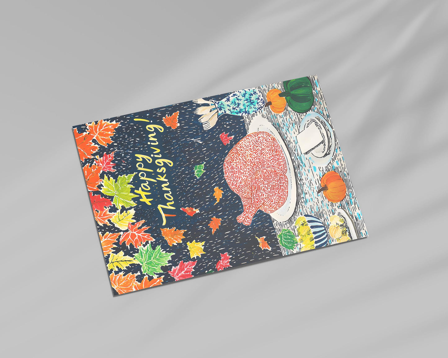 Happy Thanksgiving Card - Printable Digital Download - Festive Thanksgiving E-Card