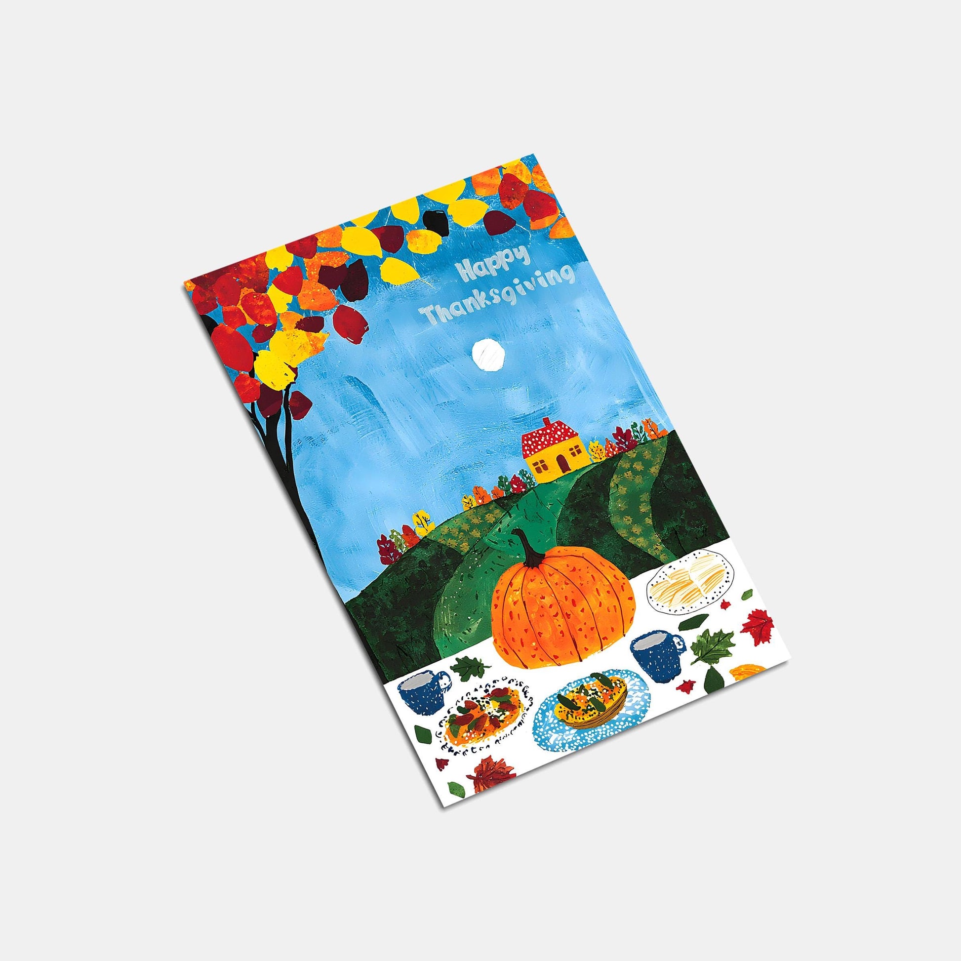 Whimsical Pumpkin Feast Digital Card - Instant Thanksgiving Download - Thanksgiving Digital Card