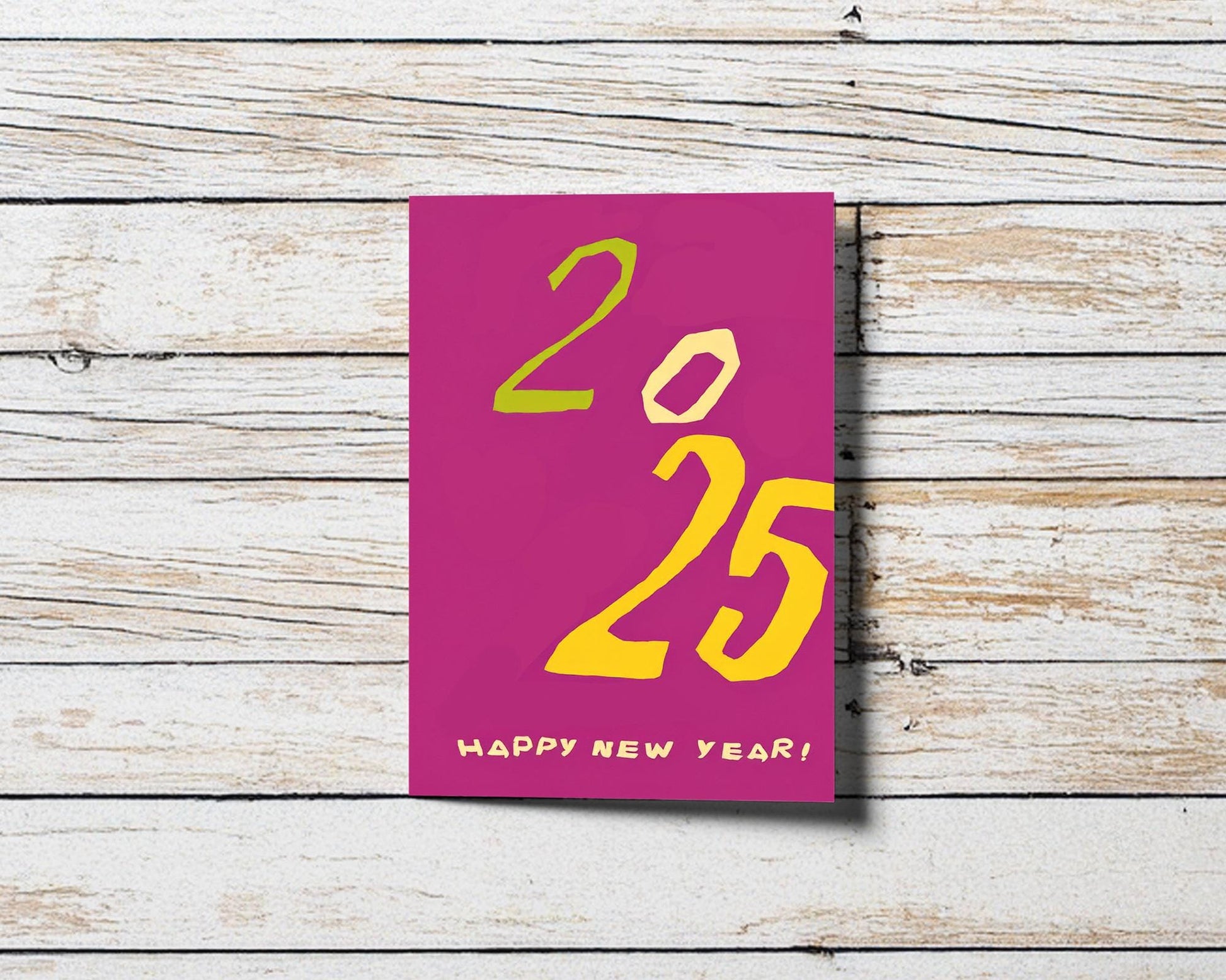 Cheerful Typography New Year Cards | Colorful Digital Download