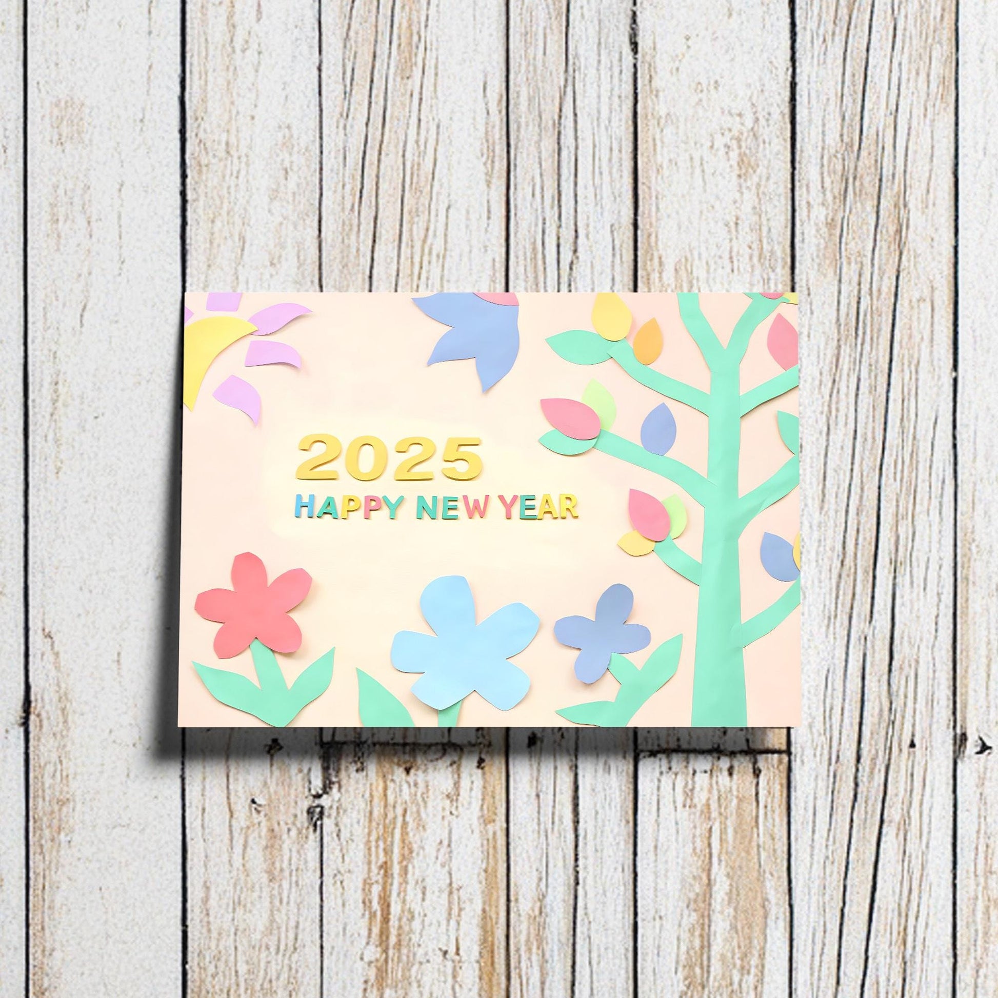 Playful Paper Cut New Year Cards - 2025 Digital Greetings Collection