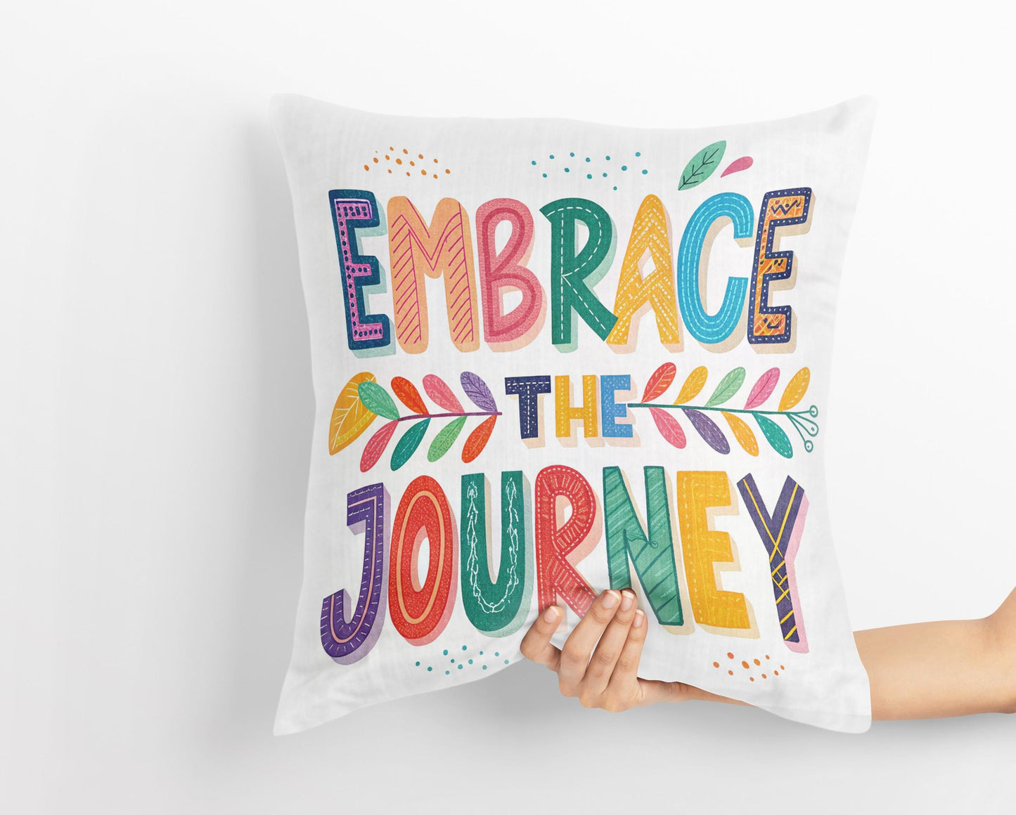 Embrace the Journey Pillow | George Miller Art | Whimsical Inspirational Cushion | Motivational Decor