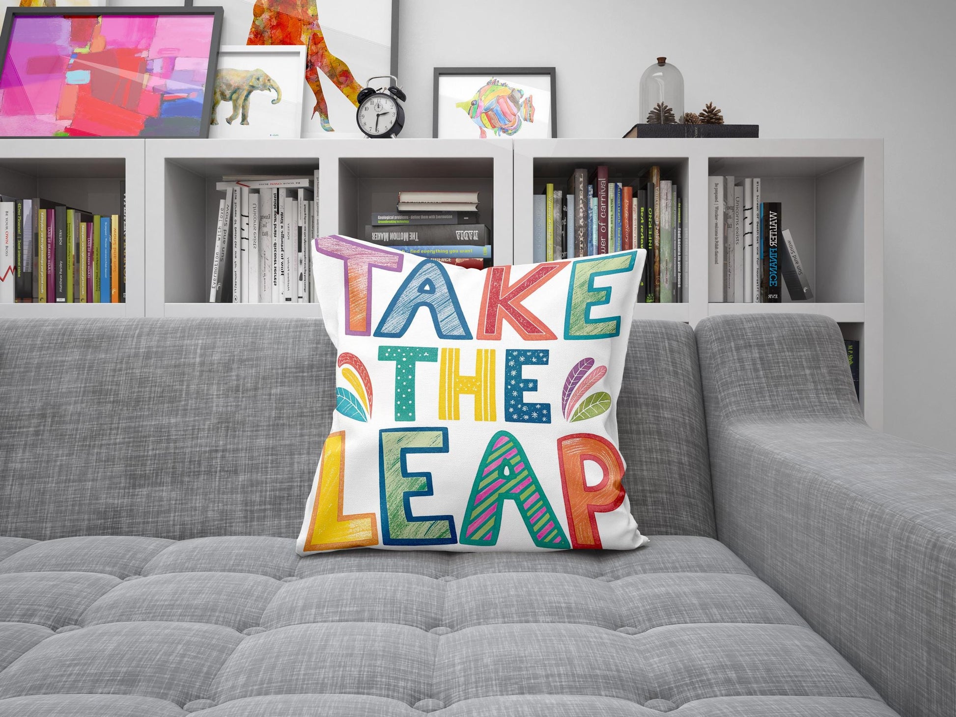 Inspirational Cushion | Colorful &#39;Take the Lead&#39; Design | Positive Message Decor