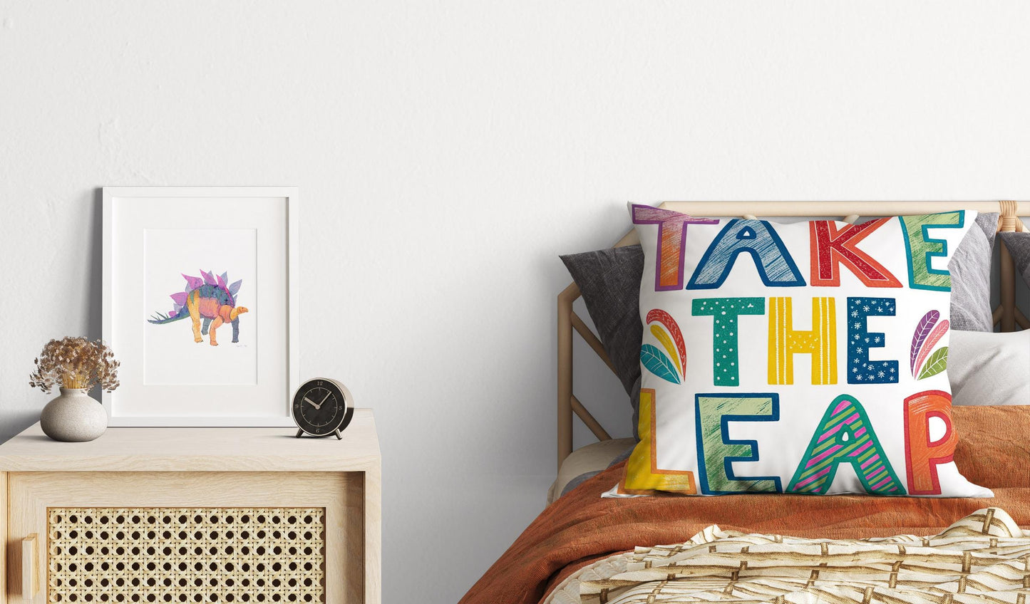 Playful &#39;Take the Lead&#39; Pillow | Whimsical Typography | Empowering Home Decor