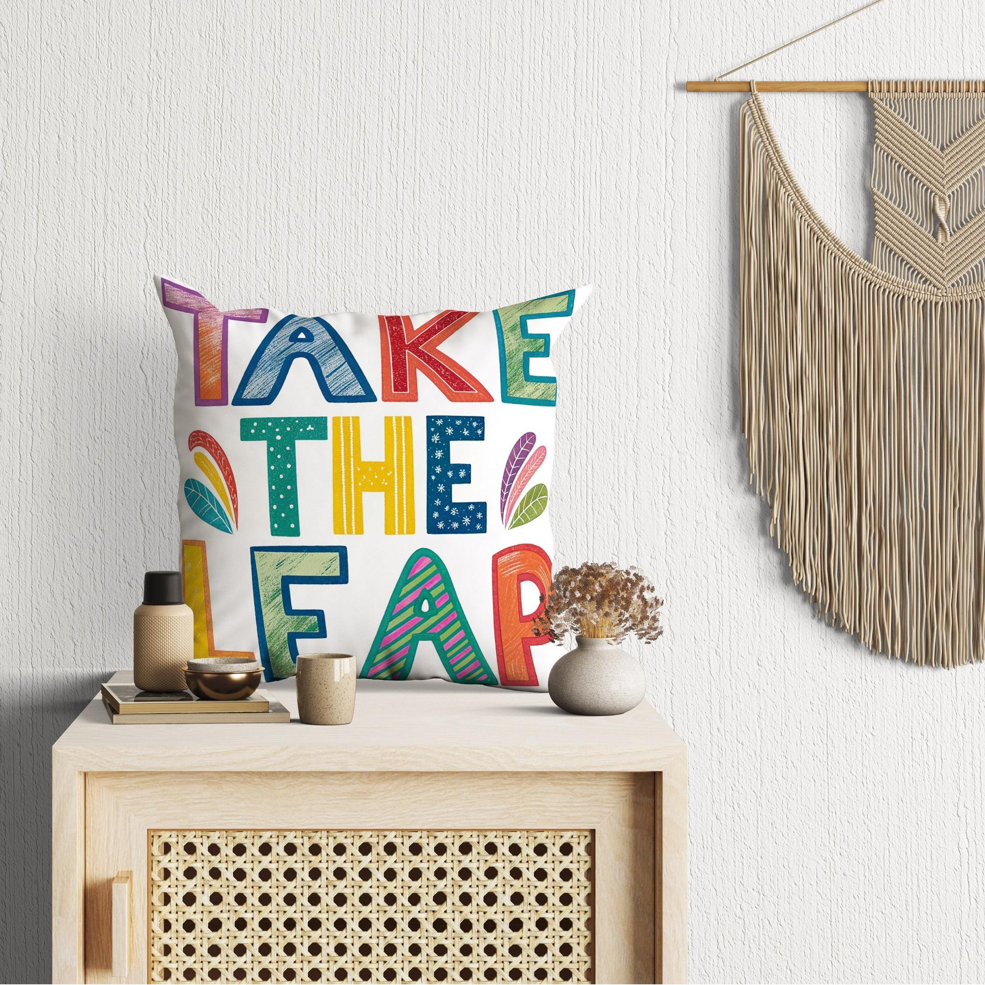 Empowering &#39;Take the Lead&#39; Throw Pillow | Colorful Design | Inspirational Decor