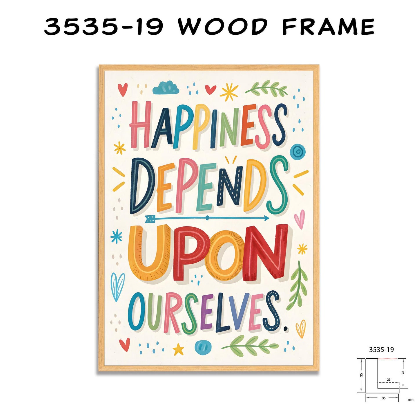 Self-Empowerment Art - Happiness Quote - Colorful George Miller Typography