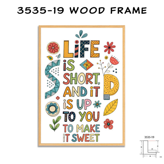 Life is Short Quote Wall Art - Colorful Typography Print by George Miller - Inspirational Decor