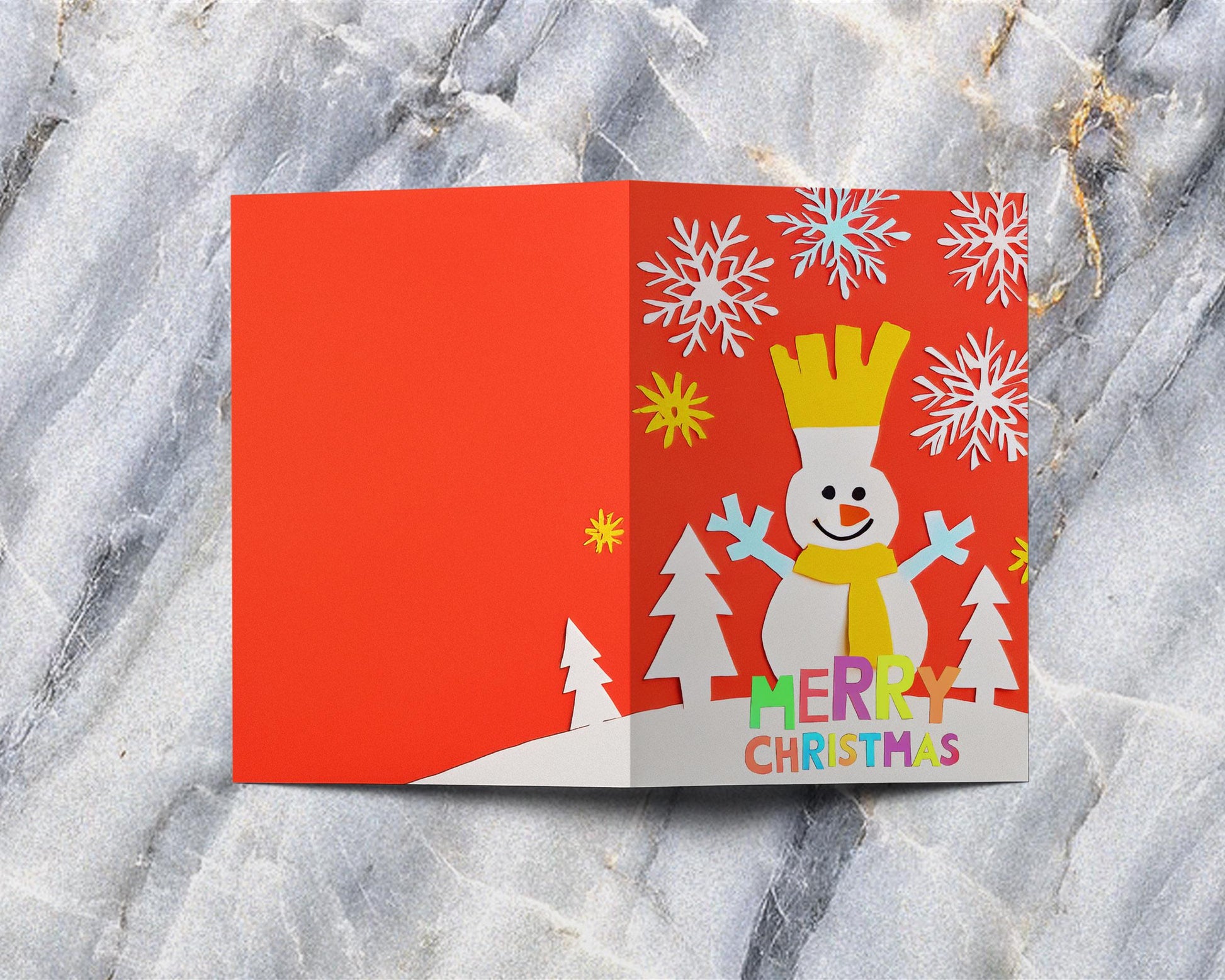 Playful Xmas Greeting Card Cute Snowman Design Colorful Christmas Message George Miller