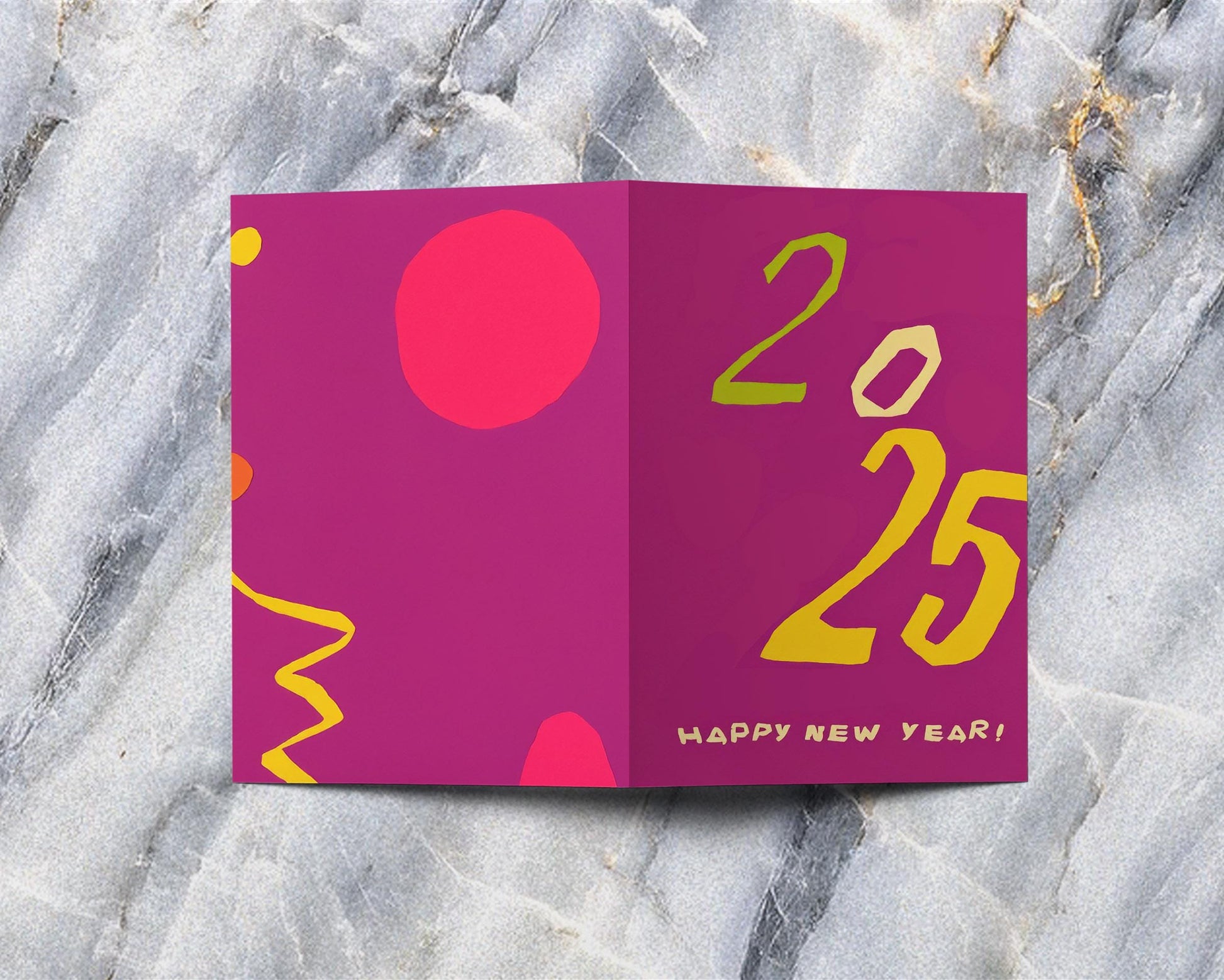 Vibrant New Year Card 2025 | Contemporary Artistic Greeting | George Miller Design | Colorful Print