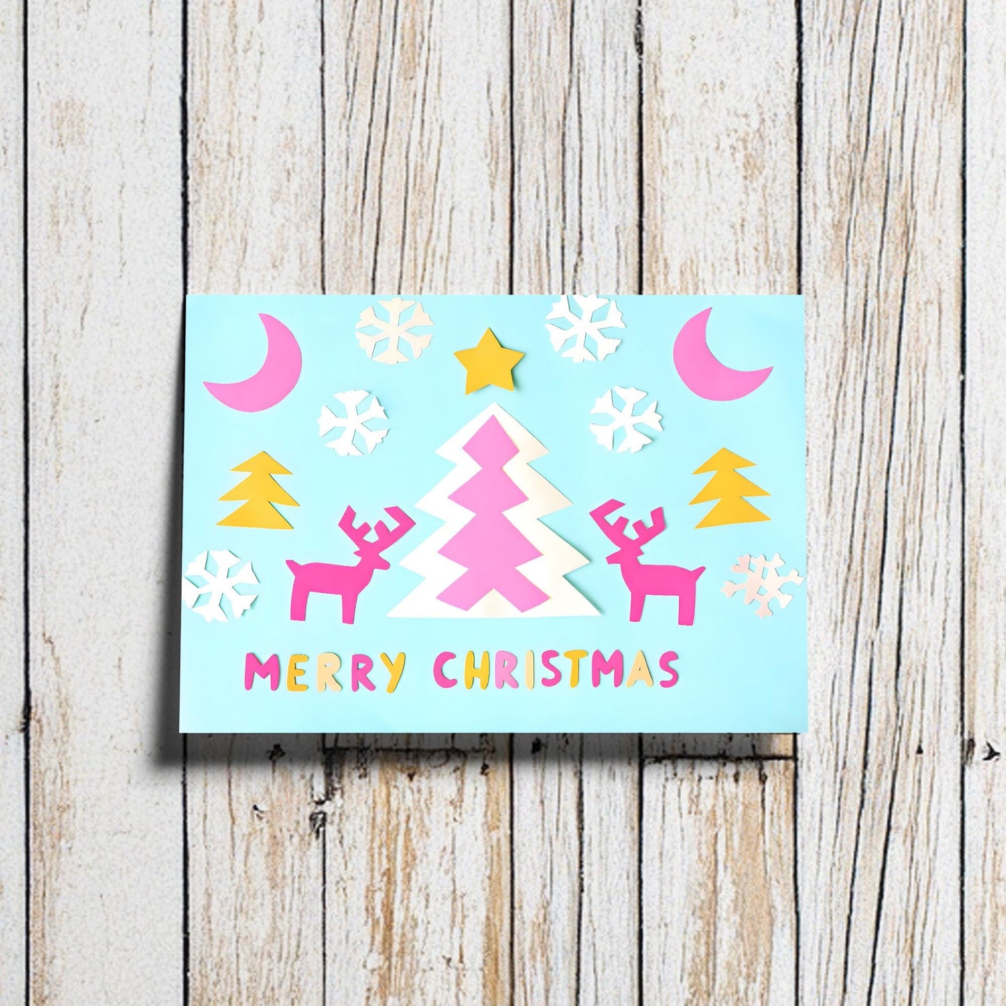 Whimsical Christmas Card Set | George Miller Art | Digital Download Festive Greetings