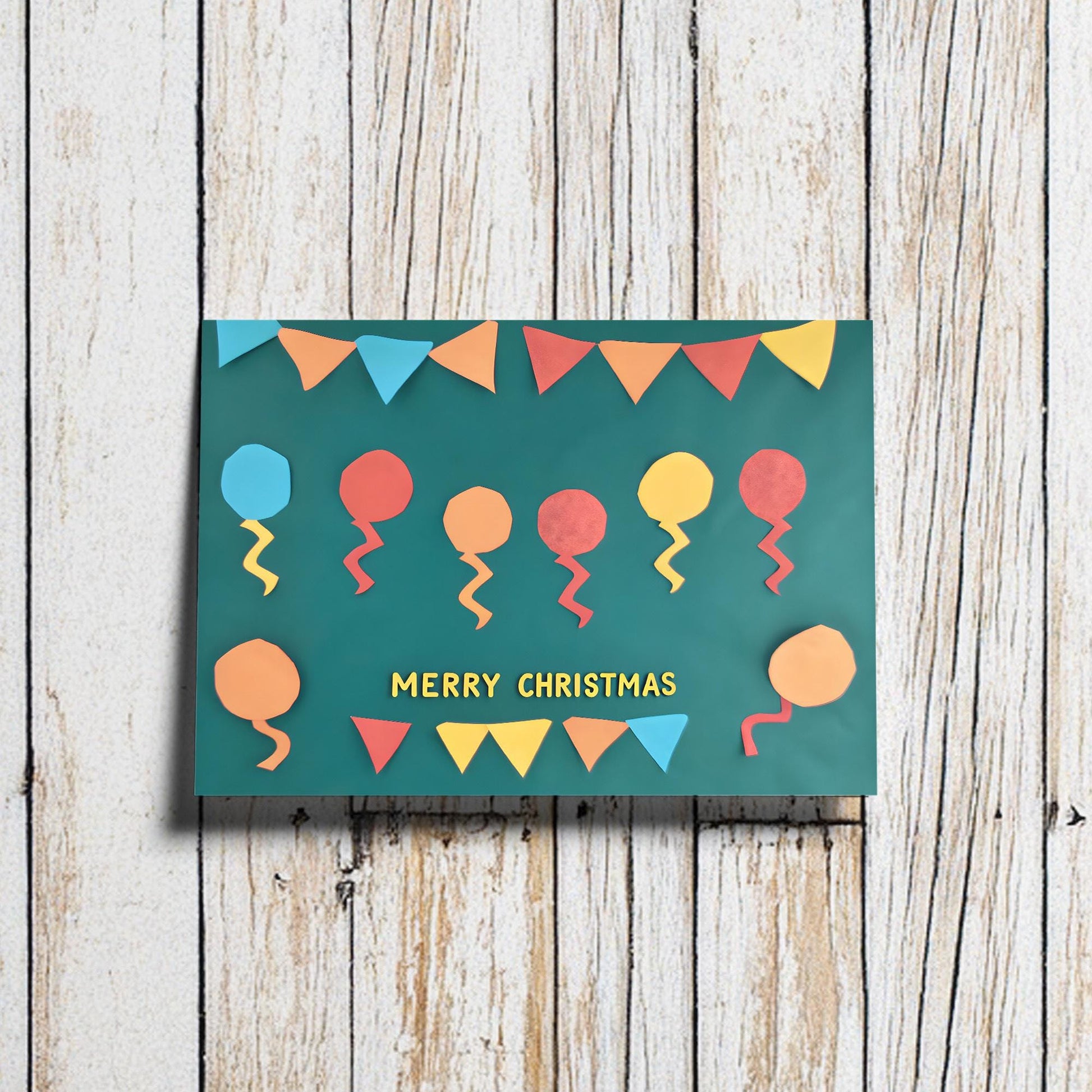 Playful Holiday Card Set | Paper Cut Out Style | Instant Download Christmas Greetings