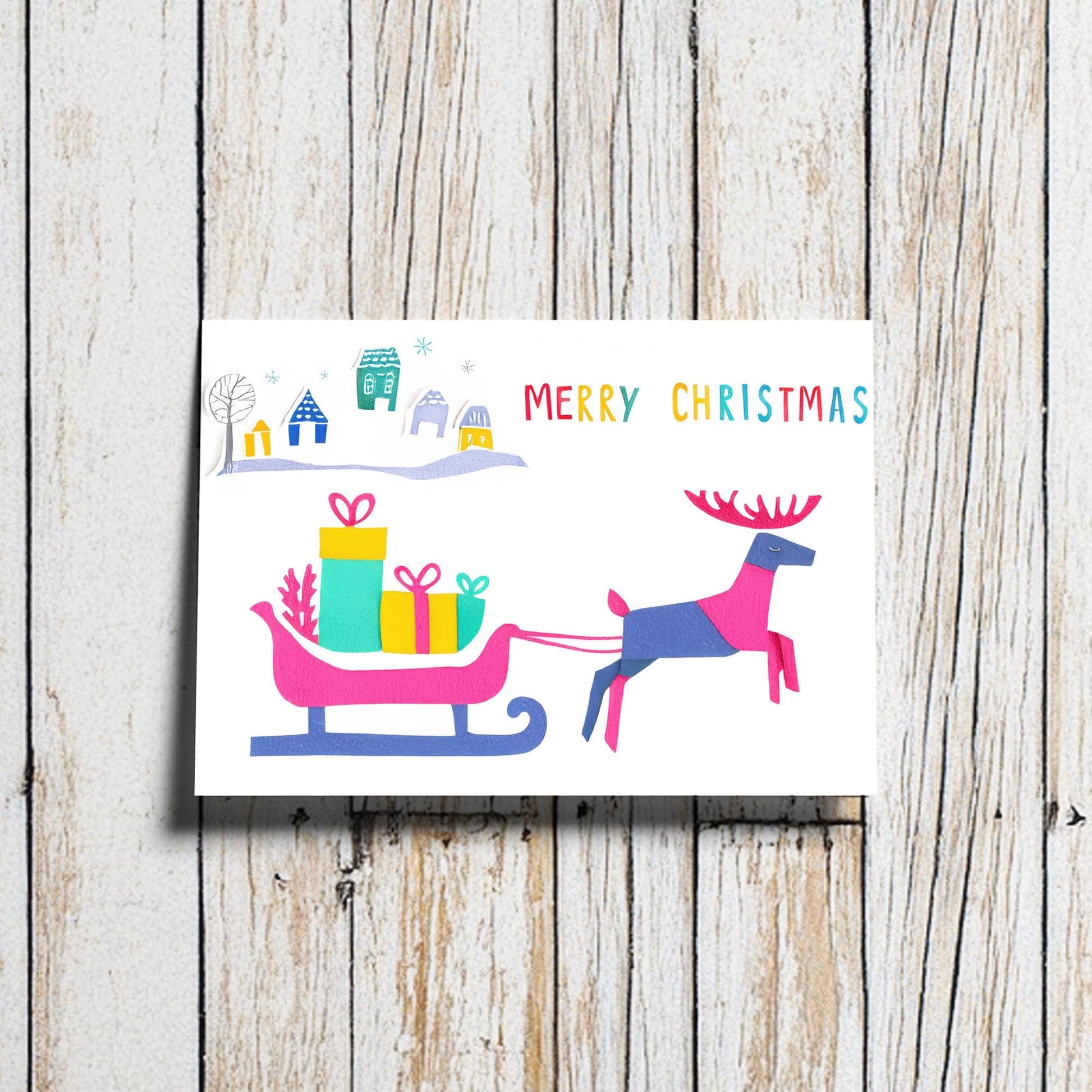 Vibrant Winter Scene Christmas Cards | George Miller Art | Digital Festive Greetings