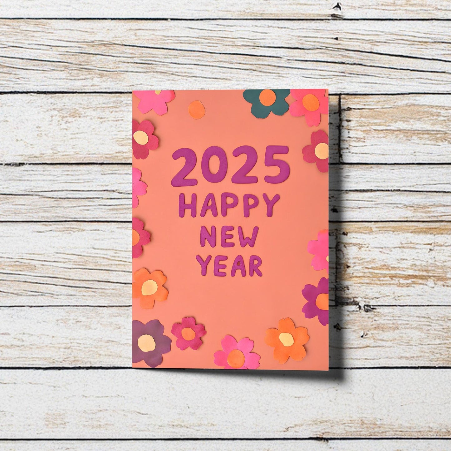 25 Modern Happy New Year Greetings - Instant Digital Download Celebration Cards - Vibrant New Year Party Invitations