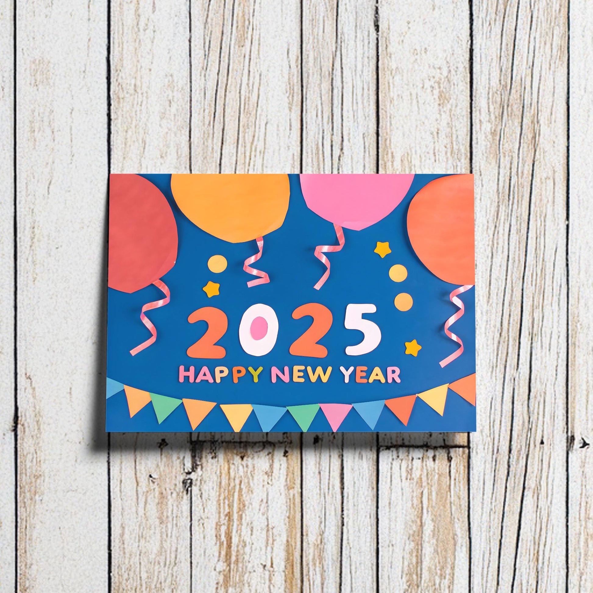 Festive 2025 Printable Cards - Cheerful New Year Digital Designs