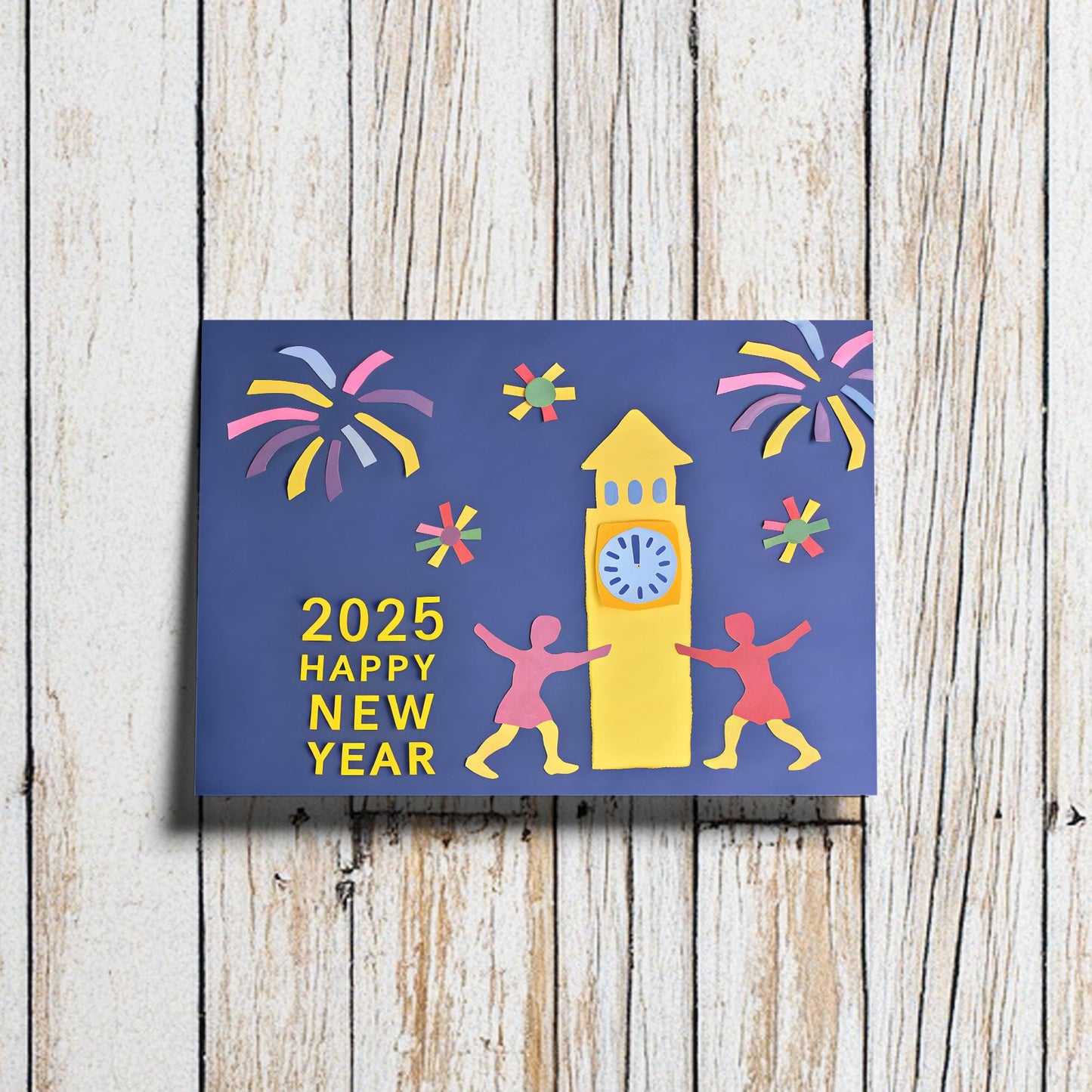 Cheerful New Year Celebration Cards - Printable Digital Designs for 2025