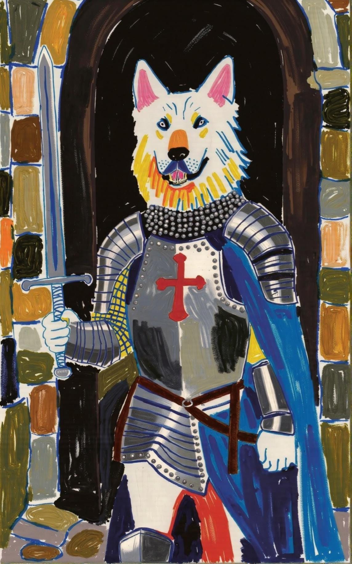 Personalized Digital Pet Portrait – Medieval Knight or Fantasy Hero Pet Art