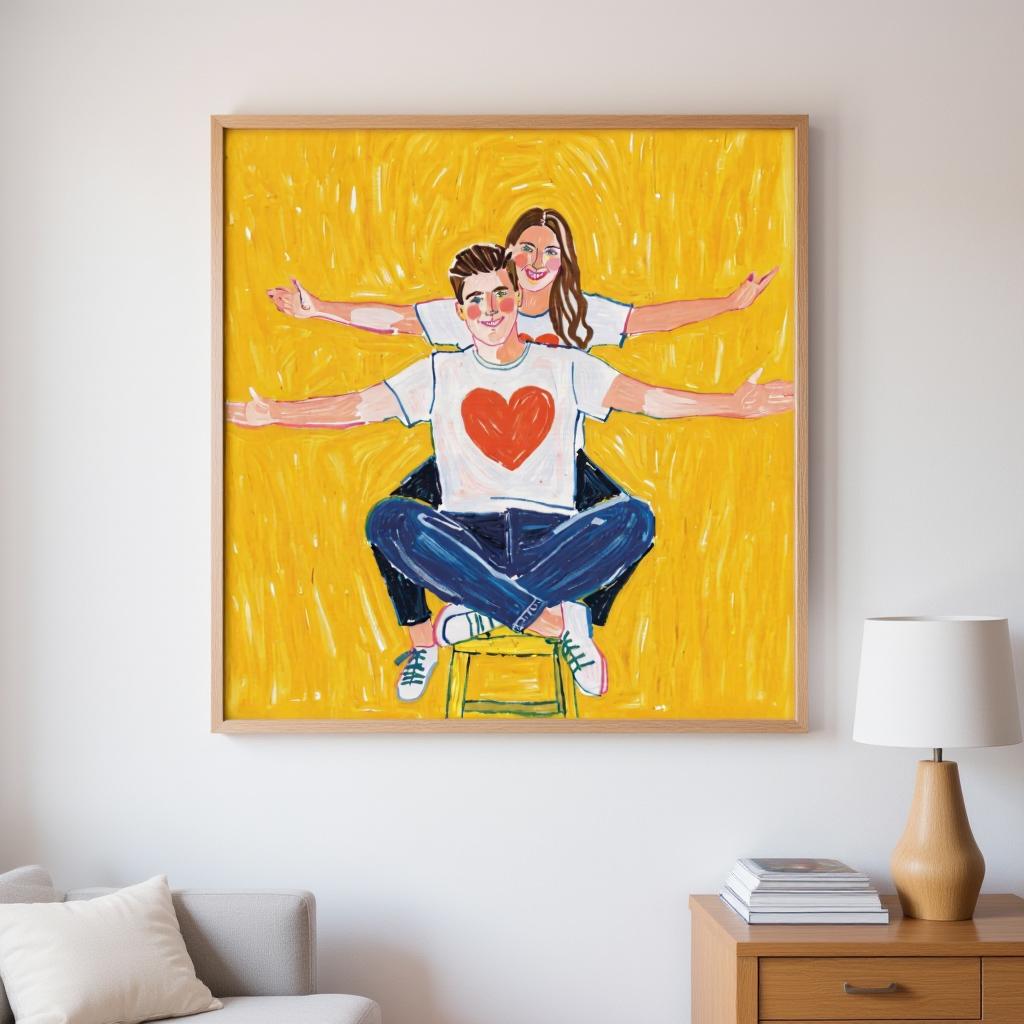 Personalized Couple Portrait - Custom Digital Art Download from Your Photo