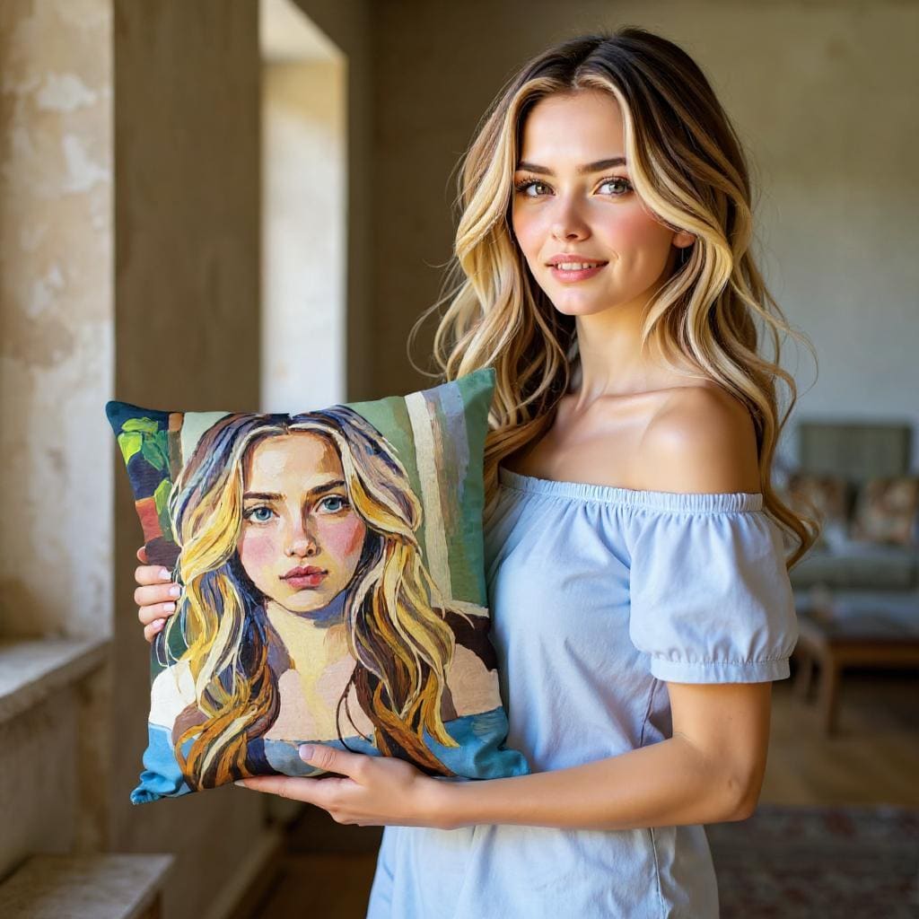 Your Photo to Art Pillow - Thick Painted Style, Cozy Custom Gift