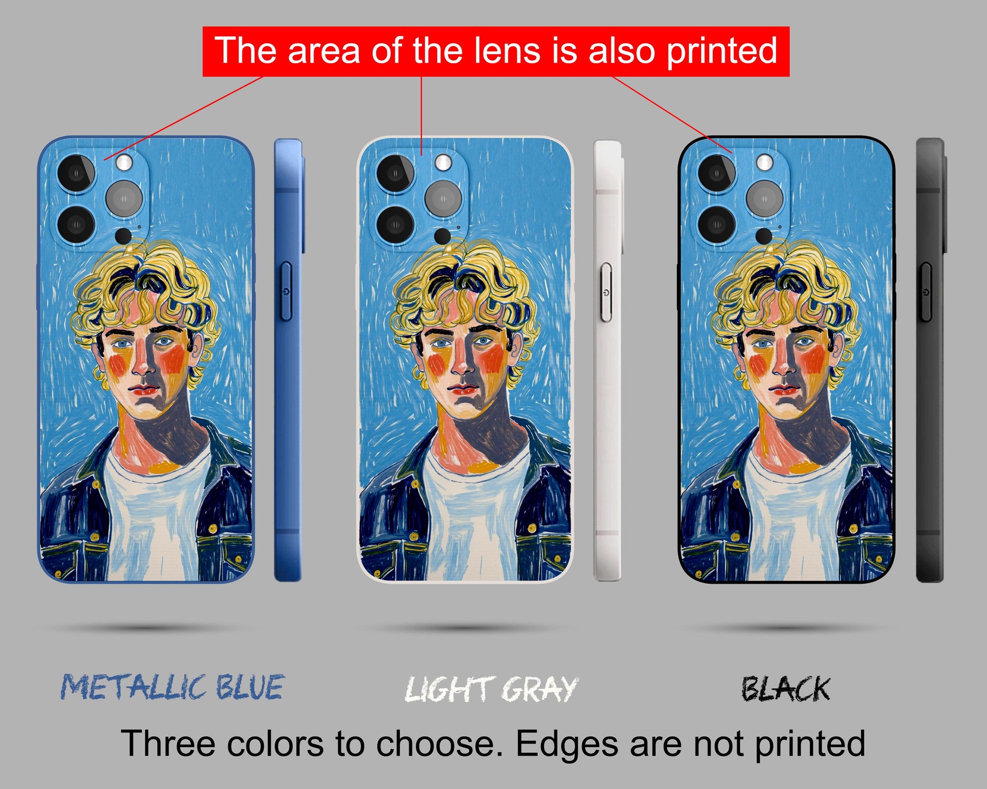Personalized iPhone Case with Custom Portrait – Illustrated Pet or Human Art on Silicone Cover, Great Gift Idea