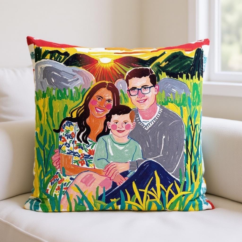 Family Photo Art Pillow – Personalized Home Decor