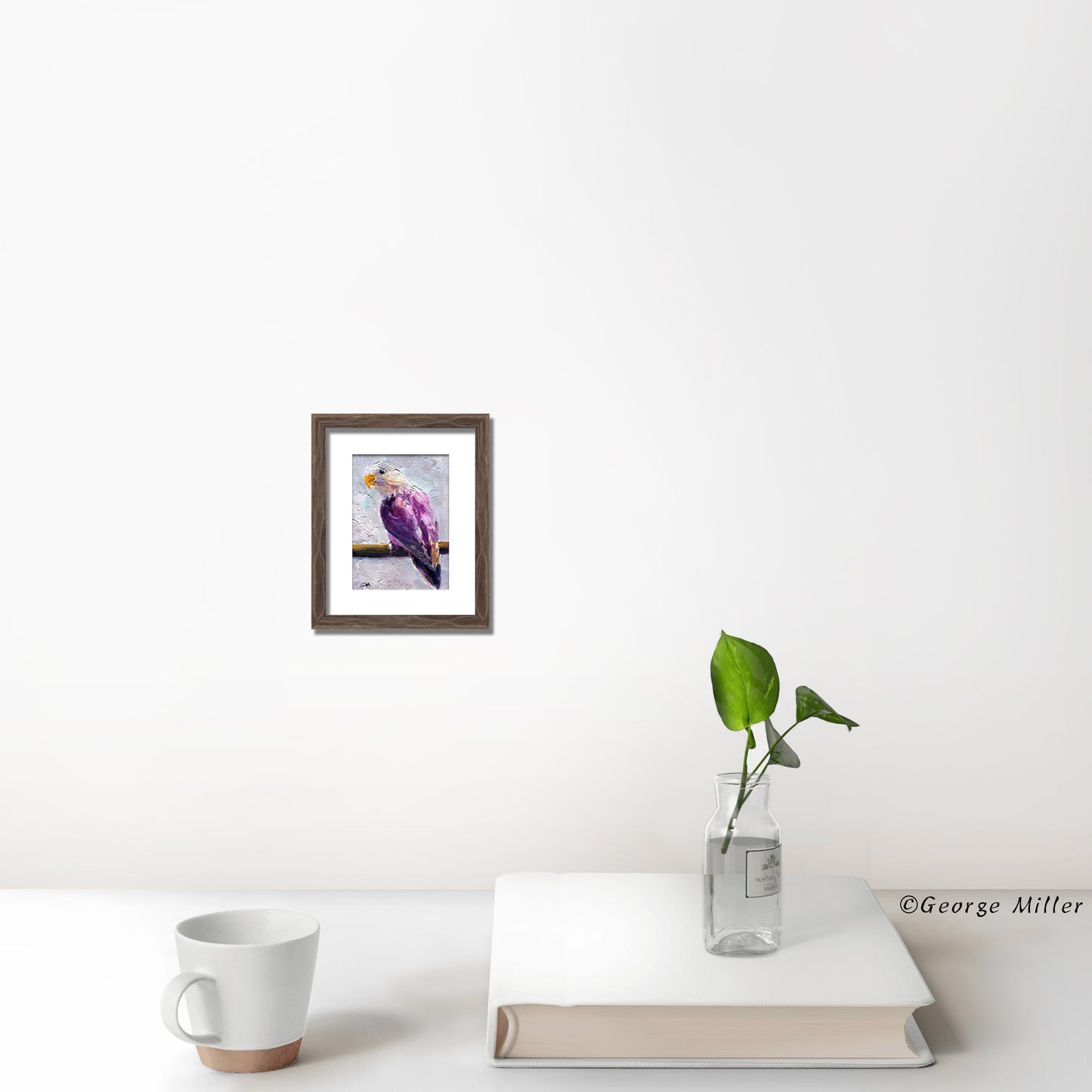 Purple Parrot in Repose, Original Oil Painting, Palette Knife Art, Textured Wall Art, Bird Lover Gift, Unique Home Decor