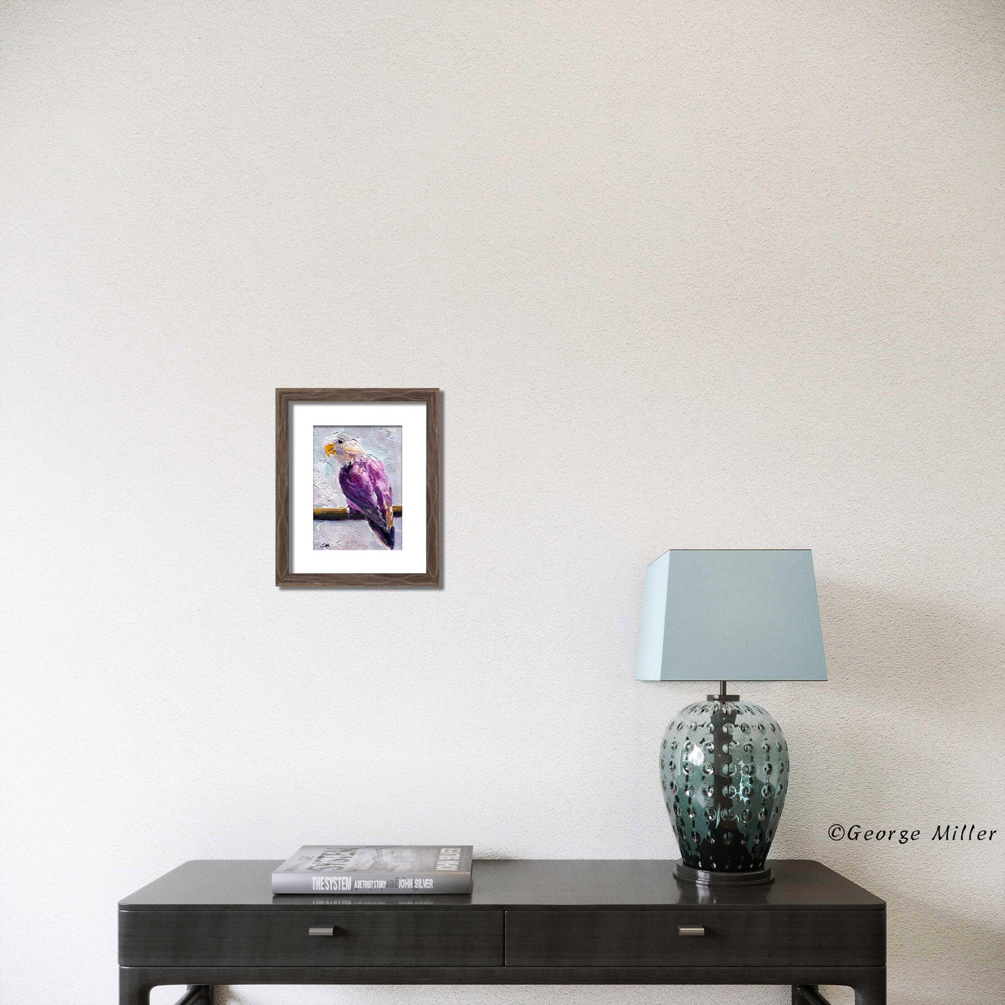 Purple Parrot in Repose, Original Oil Painting, Palette Knife Art, Textured Wall Art, Bird Lover Gift, Unique Home Decor