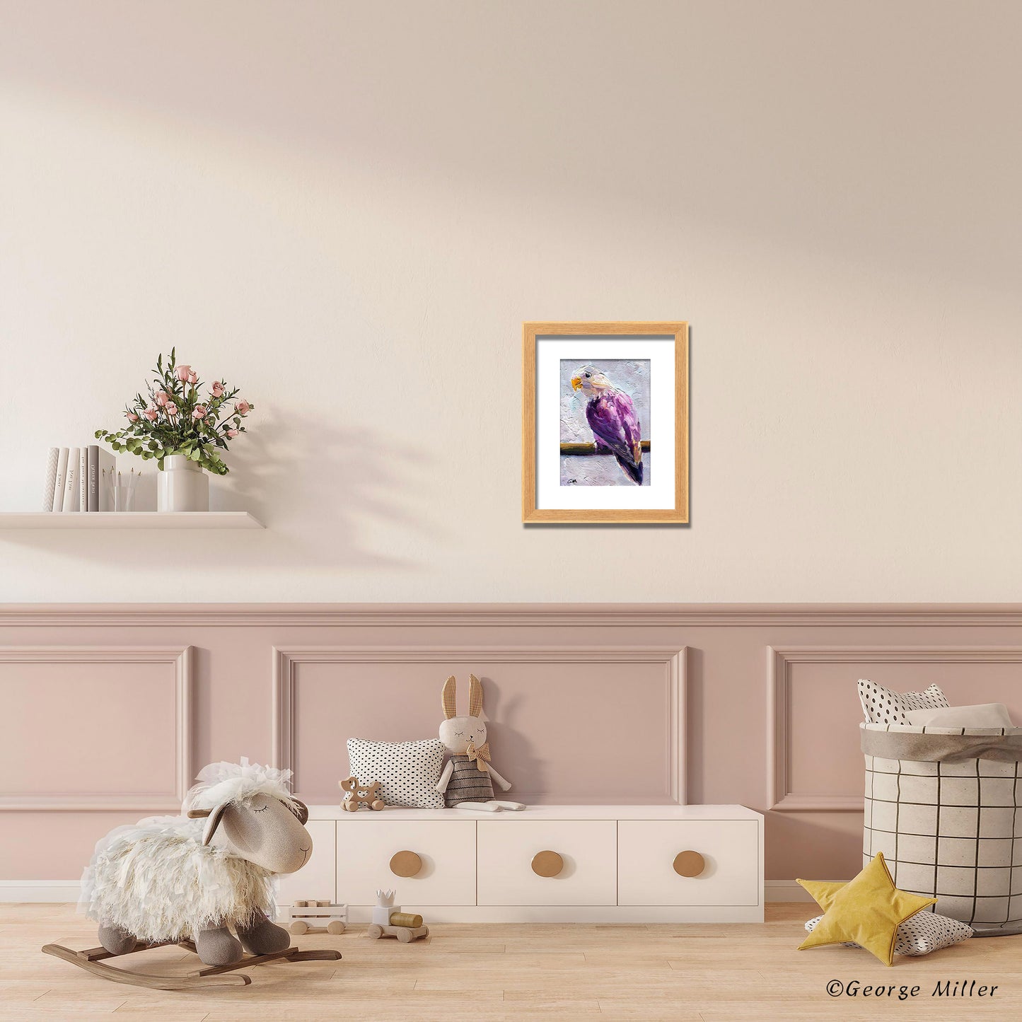 Purple Parrot in Repose, Original Oil Painting, Palette Knife Art, Textured Wall Art, Bird Lover Gift, Unique Home Decor