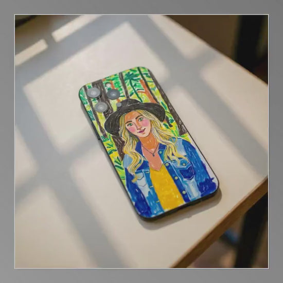 Personalized iPhone Case with Custom Portrait – Illustrated Pet or Human Art on Silicone Cover, Great Gift Idea