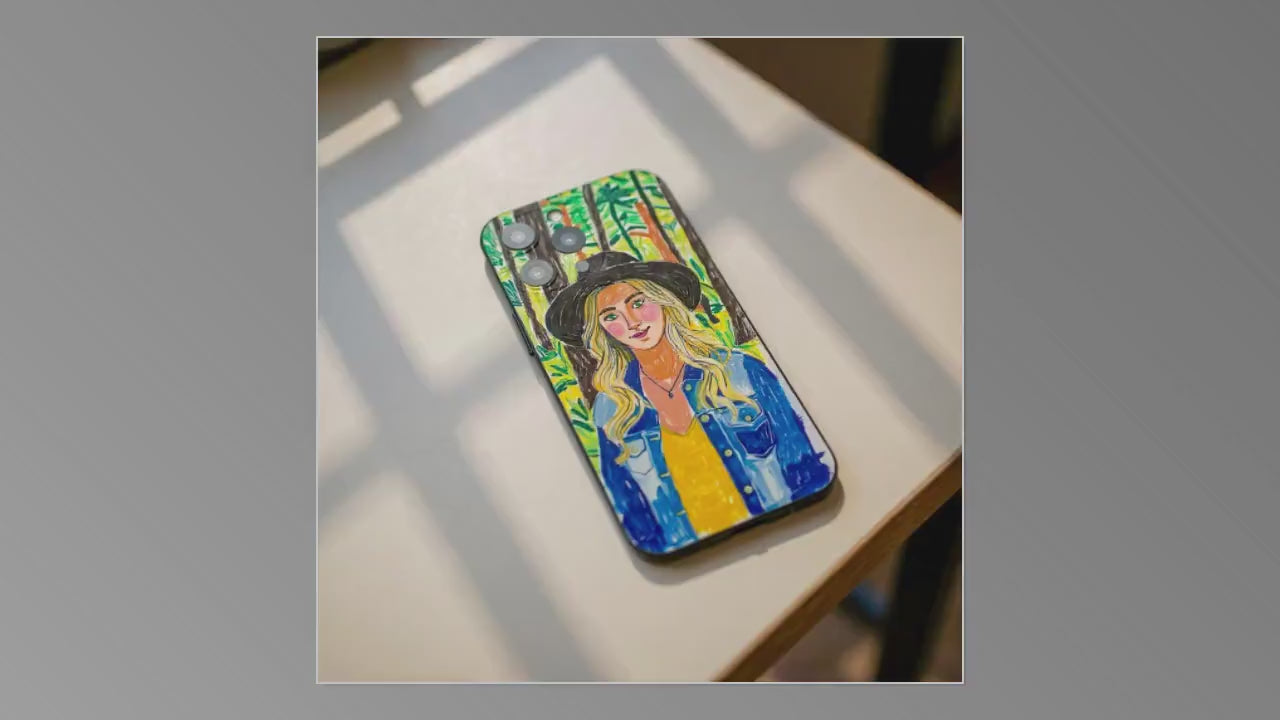 Personalized iPhone Case with Custom Portrait – Illustrated Pet or Human Art on Silicone Cover, Great Gift Idea
