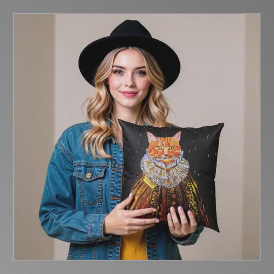 Custom Medieval Pet Portrait Pillow | Whimsical Knight Cat Dog Art | Personalized Pet Superhero Cushion | Whimsical Pet Costume Portrait