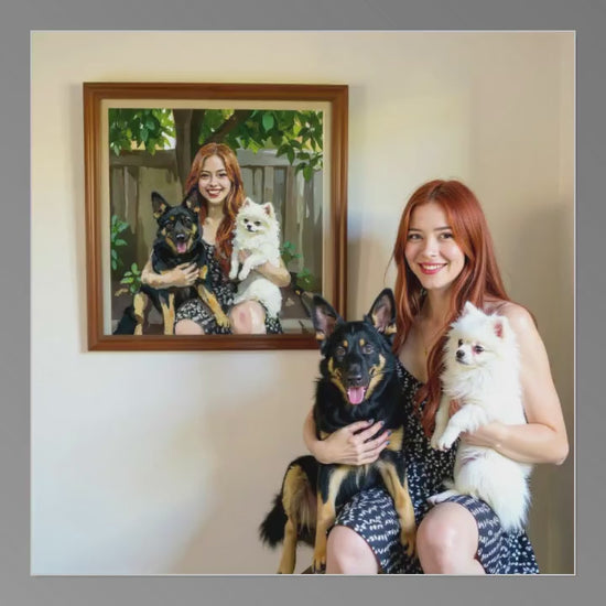 Custom Thick Oil Pet Portrait Giclee Canvas Print - Personalized Pet Oil Painting Giclee Print