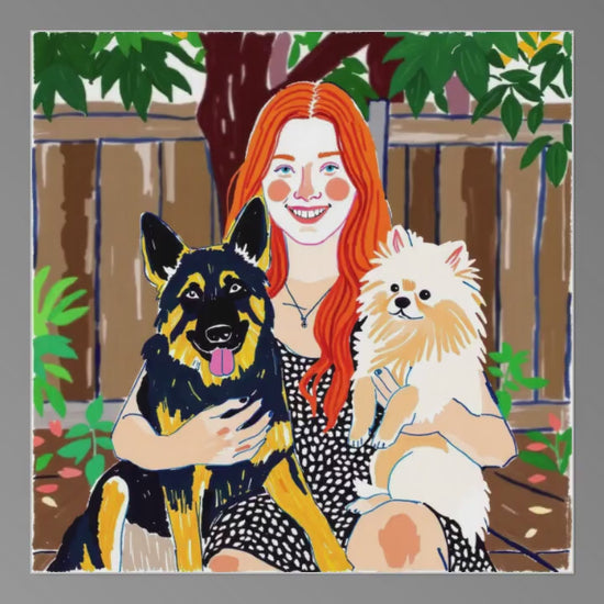 Personalized Pet Portrait – Custom Digital Art from Your Photos – Includes 2 Pets, Free Revision, Perfect Gift or Keepsake