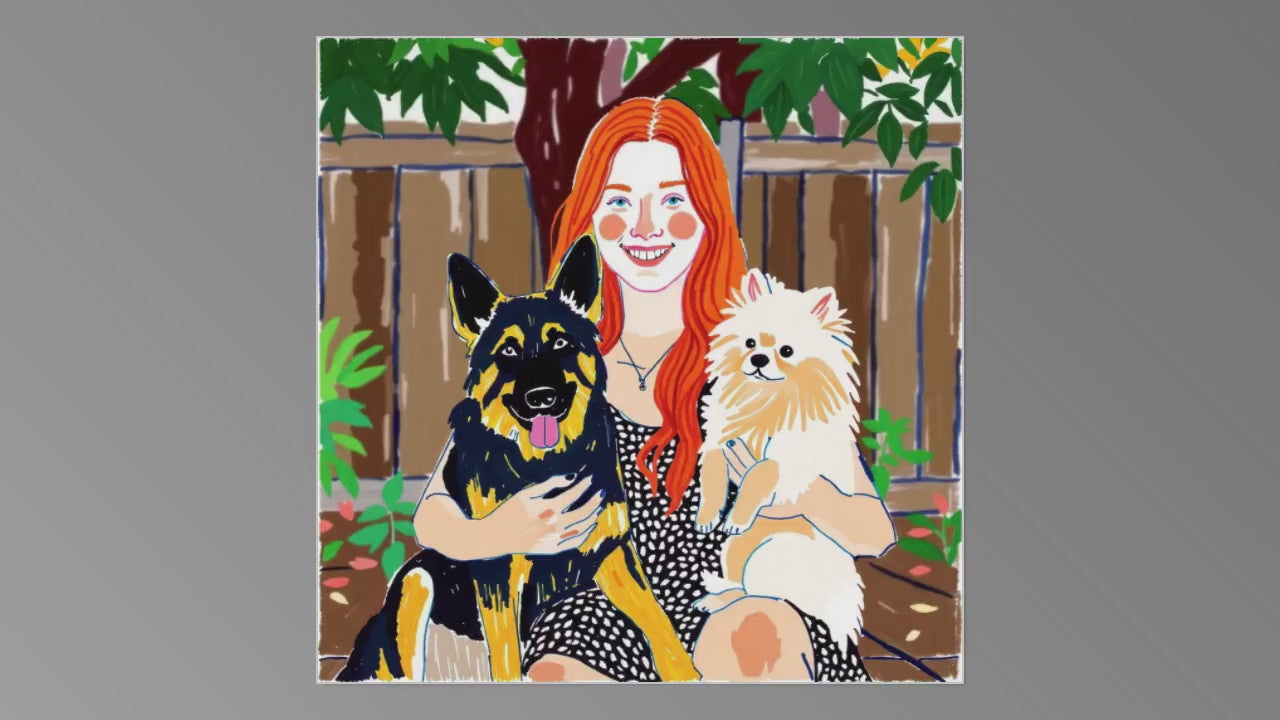 Personalized Pet Portrait – Custom Digital Art from Your Photos – Includes 2 Pets, Free Revision, Perfect Gift or Keepsake