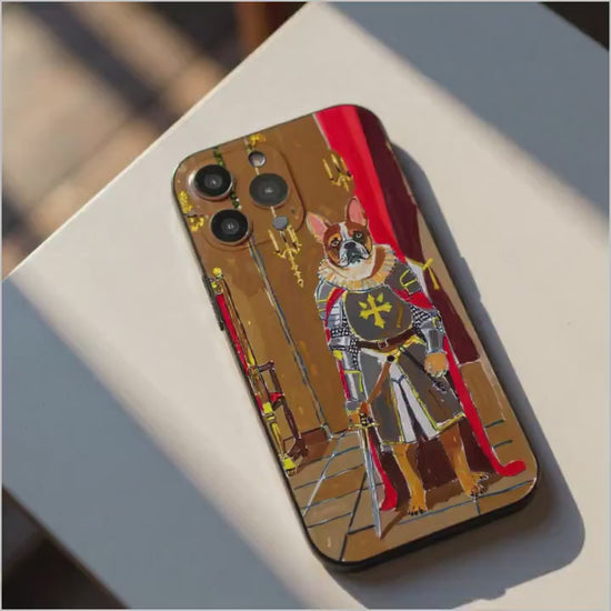 Custom Pet Portrait iPhone Case – Dog or Cat as Knight or Hero - Fantasy Pet Art iPhone Case - Personalized Dog iPhone Case