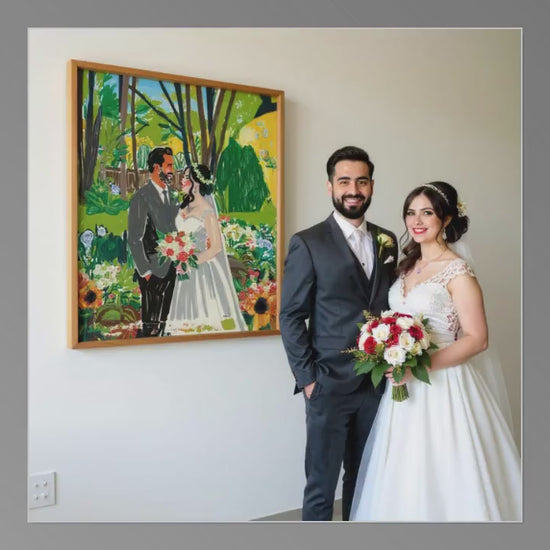 Personalized Wedding Portrait from Photo – Vibrant Giclée Canvas Print – Celebrate Your Love Story Forever