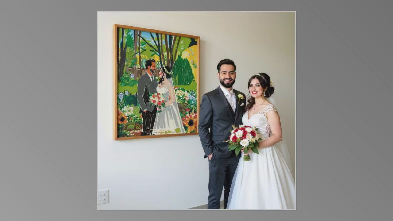 Personalized Wedding Portrait from Photo – Vibrant Giclée Canvas Print – Celebrate Your Love Story Forever